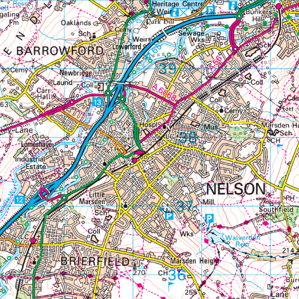 OS103 Blackburn Burnley Surrounding area